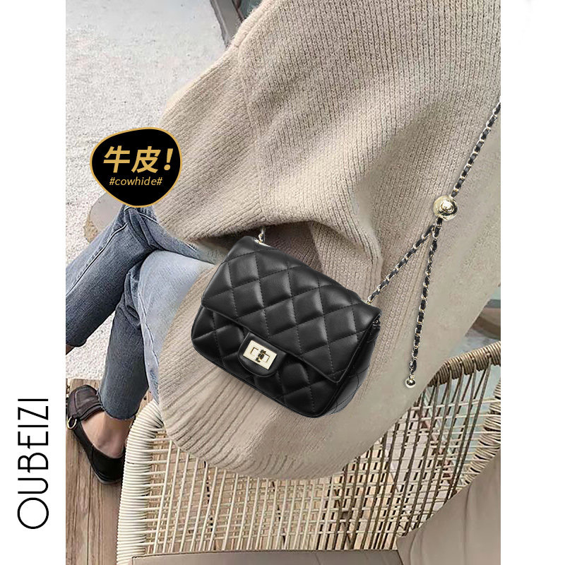 Bag Bag Women Skew Satchel 2022 New Exploits Small Golden Ball Chain Bag 100 Hitch 2021 Single Shoulder Bag Genuine Leather Girl Bag Summer