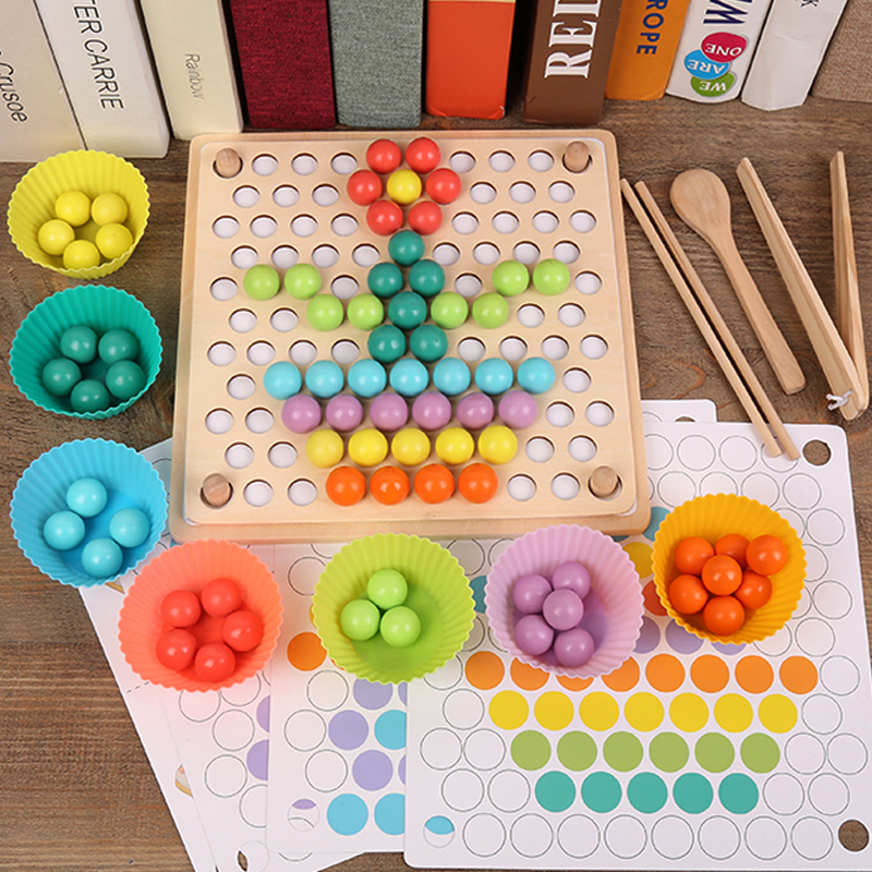 Montasori Children Early Teaching Aids Clip Beads Special Force Training Kindergarten Puzzle Toys 2-3-4