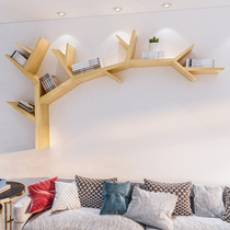 Simple solid wood art bookshelf creative wall hanging shelf wall partition display stand American decorative frame