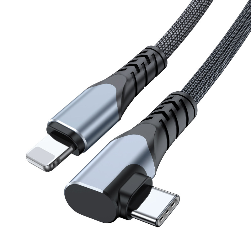 Suitable for Tesla Model 3 Mercedes-Benz Audi Car Mobile Phone Charging Cable Modely Car Carplay Apple Android Typec Fast Charging Cable Single Elbow to Lightning Car