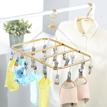 Aluminum alloy socks hangers household round multi-clip stainless steel multifunctional Sun clothes hangers baby hangers