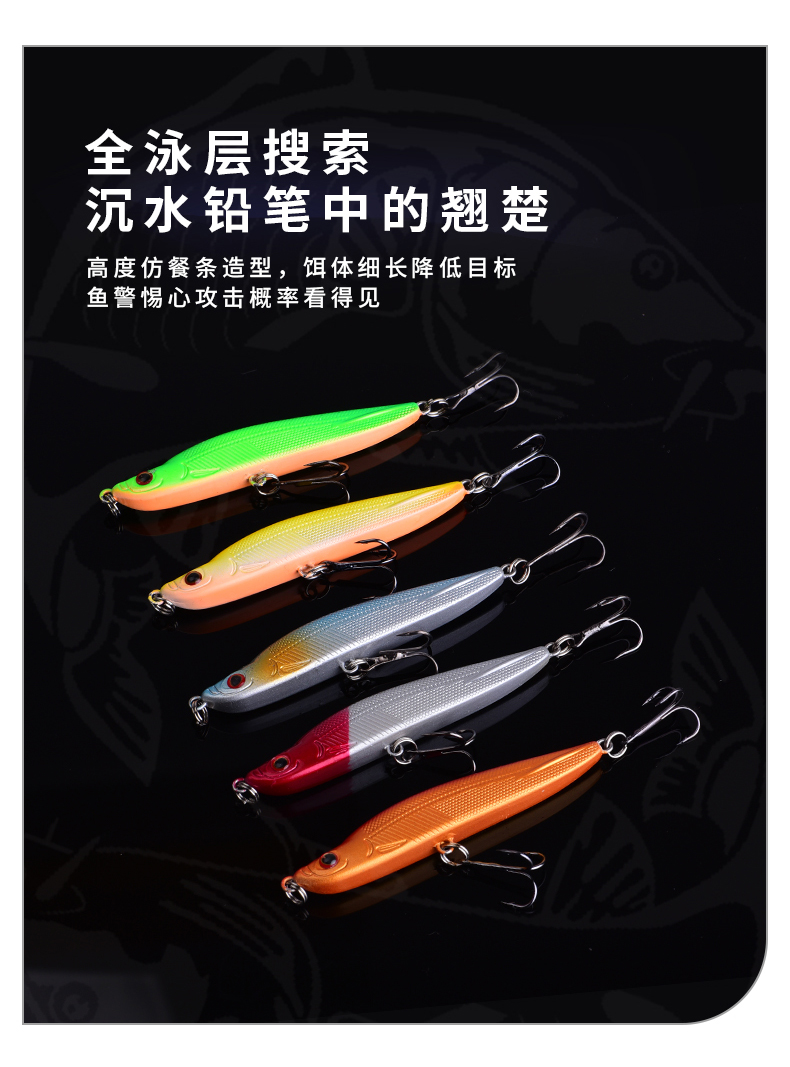 Sinking Minnow Fishing Lures  Hard Plastic Baits Fresh Water Bass Swimbait Tackle Gear