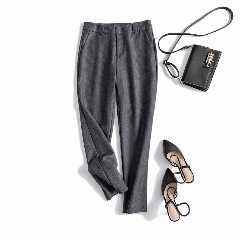 Pass out of 3000 Temperament Slim legs long thickened High waist straight cylinder Trouser Trousers Women Casual Long Pants