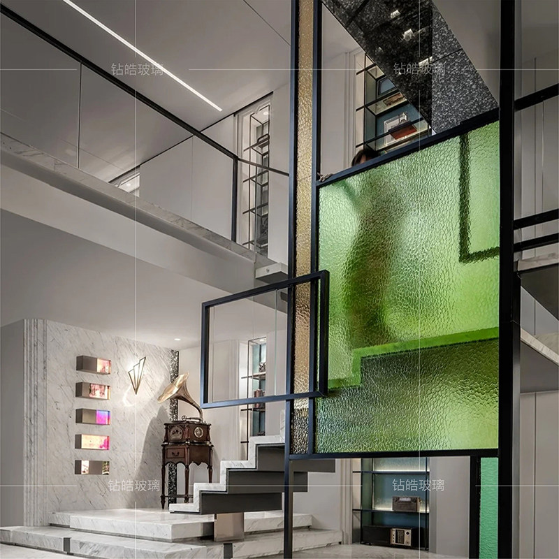 Modern light extravagant screen partition Nordic entry into the family The art glass Watergrain glass Home shower shelter