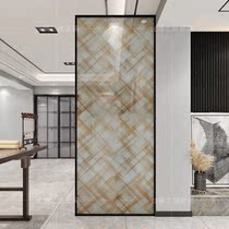 Custom sandwiched glass screen partition dry and wet separation art living room entrance entrance modern simple sliding door