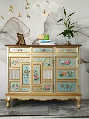 American country shoe cabinet solid wood living room storage cabinet with drawer porch cabinet storage cabinet small house retro cabinet