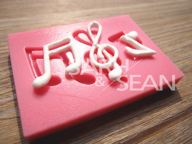 Tự làm sô cô la lưu ý stprint âm nhạc biểu tượng mô hình silicone bánh nướng trang trí khuôn fondant khuôn bánh nhúng