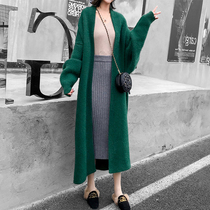 Mapping * Hong Kong light luxury slim slim women autumn 2021 solid color V-neck long sweater coat