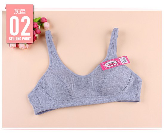 Cotton nguyên chất không có vòng thép học sinh trung học cơ sở thiết lập đồ lót thời kỳ phát triển cô gái áo ngực cotton kích thước lớn phần mỏng ngực áo ngực nhỏ áo lót thể thao