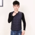 Xuống vest nam thanh niên vest vai Slim mặc ấm ngắn phần già và trẻ mỏng xuống vest cỡ lớn mùa đông vest khoác nam Áo vest cotton