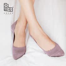 Request dispensers Shallow Mouth Invisible Socks Women Summer Thin style Japanese color base 100 hitch elastic anti-heel silicone boat socks