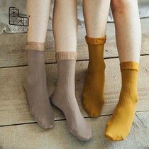 Request Dispensers Floral Side Short Socks Female Spring Summer Autumn Day Ensemble Soft Socks Korean Version Smoked Butter Fruits Color Midbarrel Socks