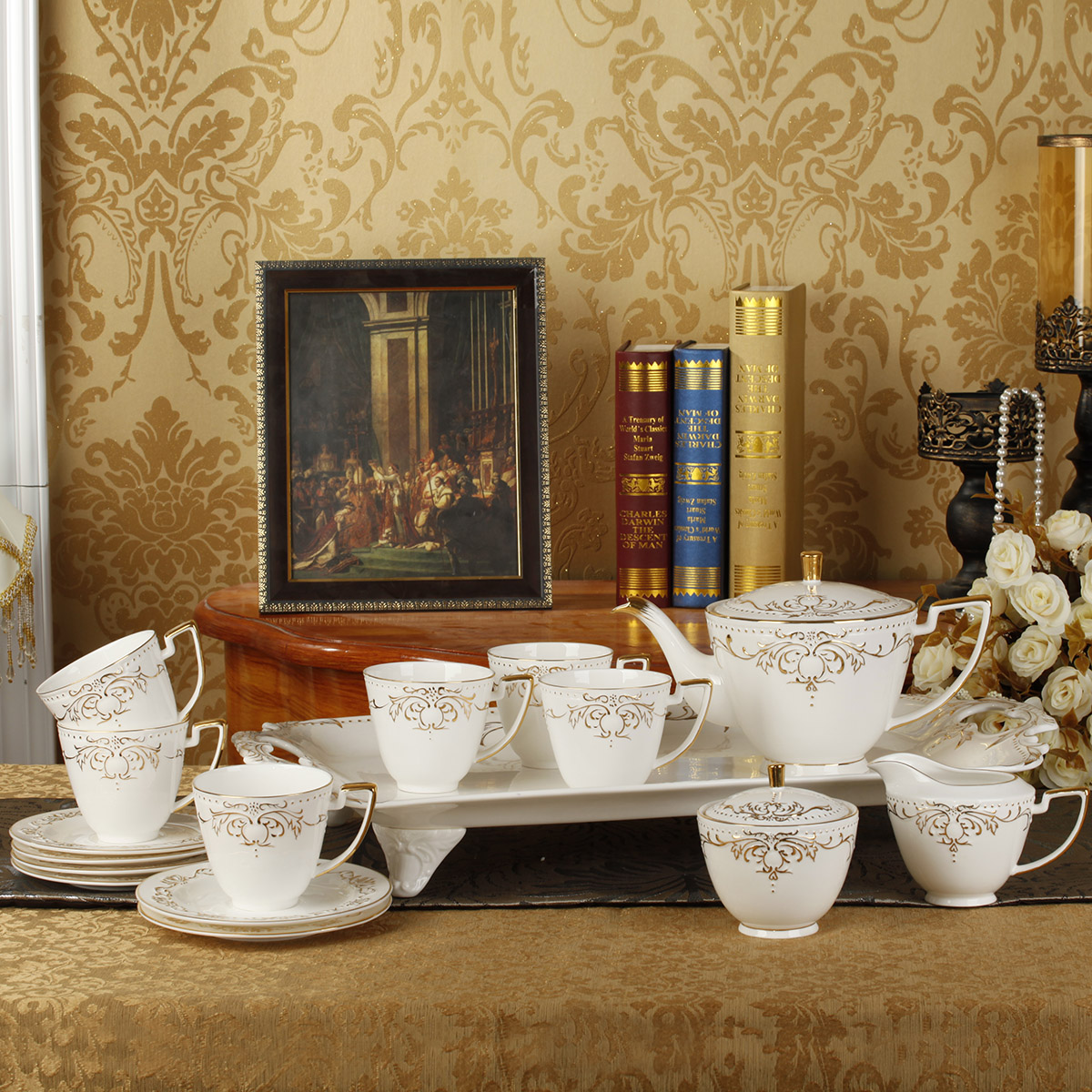 European style afternoon tea set ingrid British ceramic cup dish of tea sets ceramic coffee set fruit bowl