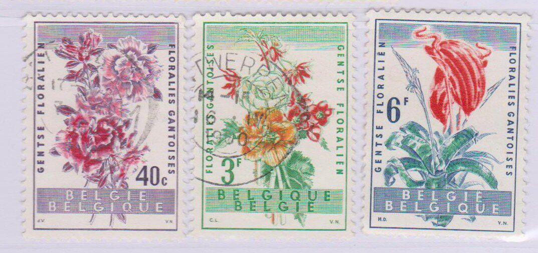 Letter Pin Belgium Stamps 1960-Gente Flower Exhibition India Rhododendron Autumi pineapples 3 full-Taobao