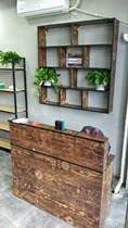 Vintage wall cabinet Wall cabinet wall shelf Barber shop hotel product rack Modern bookshelf Wine cabinet Decorative wall shelf