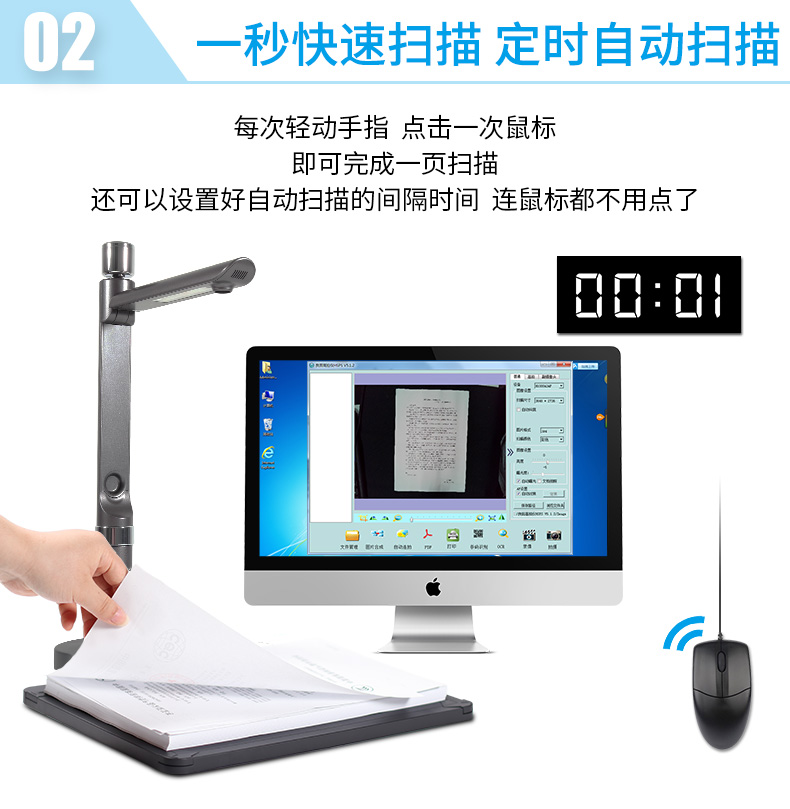 Máy quét tốc độ cao Liangtian Gao Paiyi S520 HD 5 triệu pixel Máy ảnh kép A4 chụp đồng bộ S520R với nhận dạng đầu đọc thẻ ID tài liệu đọc tài liệu di động Chụp ID - Máy quét máy scan plustek