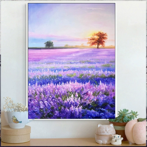Пейзаж кросс 2022 Новая линейная вышивка в гостиной спальня ресторан европейский стиль сама лаванда