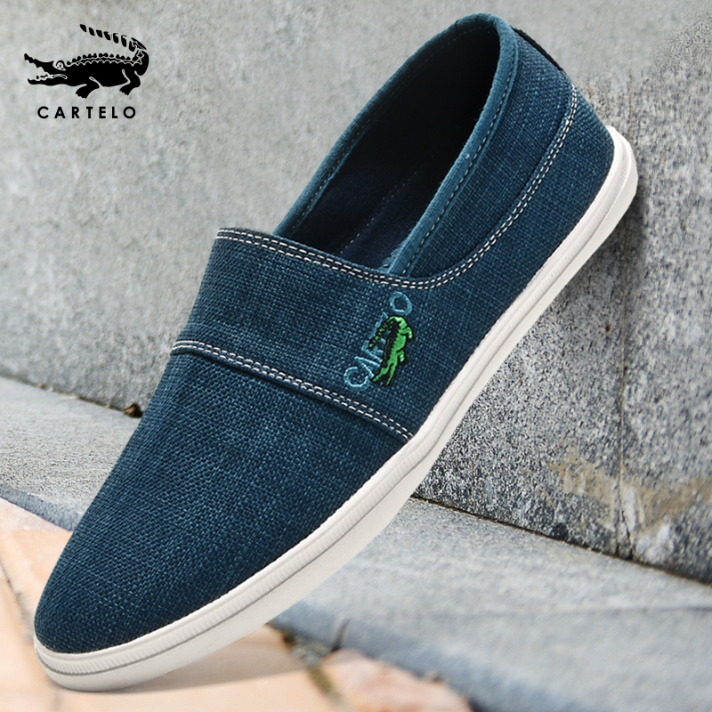 Caravan Alligator Sails Cloth Shoes Men 2022 New Spring and Autumn One Foot Pedal Sloth Linen Casual Shoes Men's Cloth Shoes