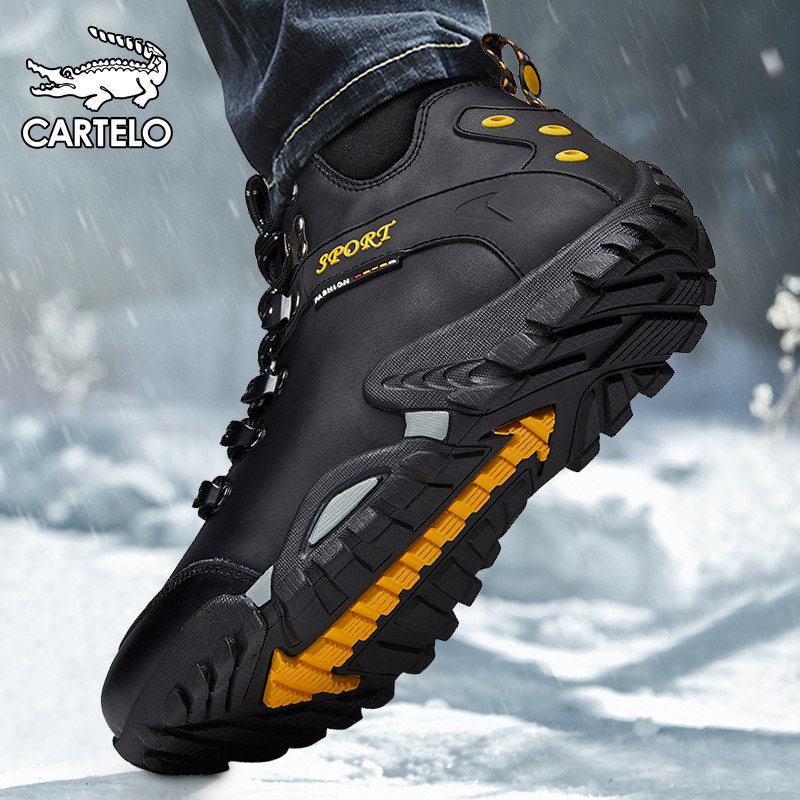 Men Snows Boots Winter Tide Shoes Plus Suede Warm Shoes Martin Boots Man Winter Shoes Waterproof Thickened Northeast Cotton Shoes