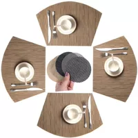 [4 штуки] Bamboo Kakki Fan/43*30*Отправить 4 штуки 10 см круглой чашки