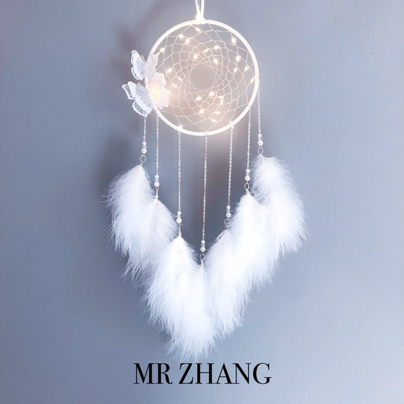 MR ZHANG original dream catcher lamp dream butterfly small night light Birthday girl hanging literary gift Retro ins wind