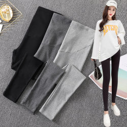 Maternity leggings spring and autumn 2024 fashionable outer wear small leg pants belly support pants plus velvet maternity pants trousers spring