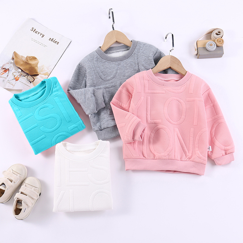 Children's sweater autumn new Western style baby girl long-sleeved top winter fleece boy pullover spring and autumn children's clothing