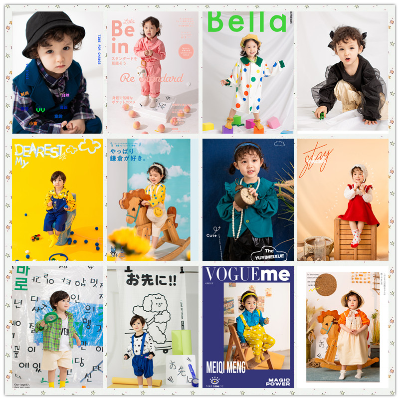 Children's photography clothing 2021 new photo studio shooting clothing 2-3 year old baby boys and girls tide children Photo Clothing