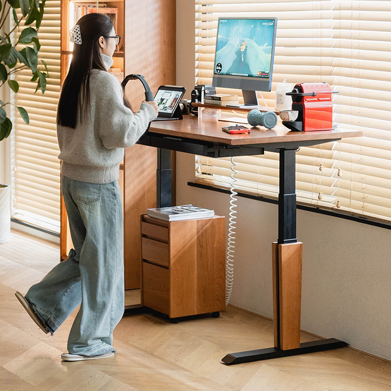 Erhei Woodwork Xiao Hai Adjustable Desk 2Nd Generation Solid Wood Electric Office Gaming Computer Desk Children's Desk Study Desk