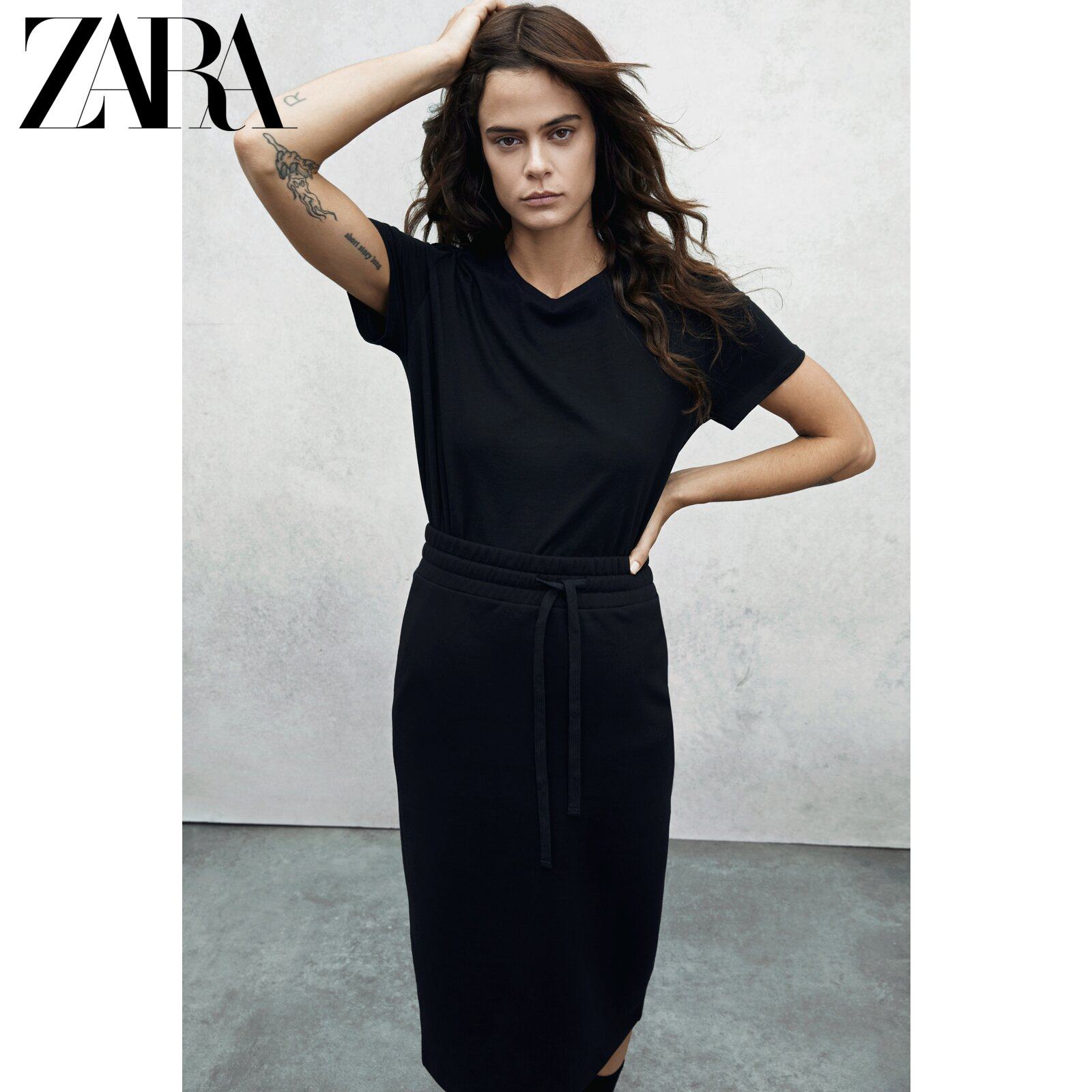 ZARA winter new women's basic asymmetric short sleeve bottomed T-shirt 04174025800