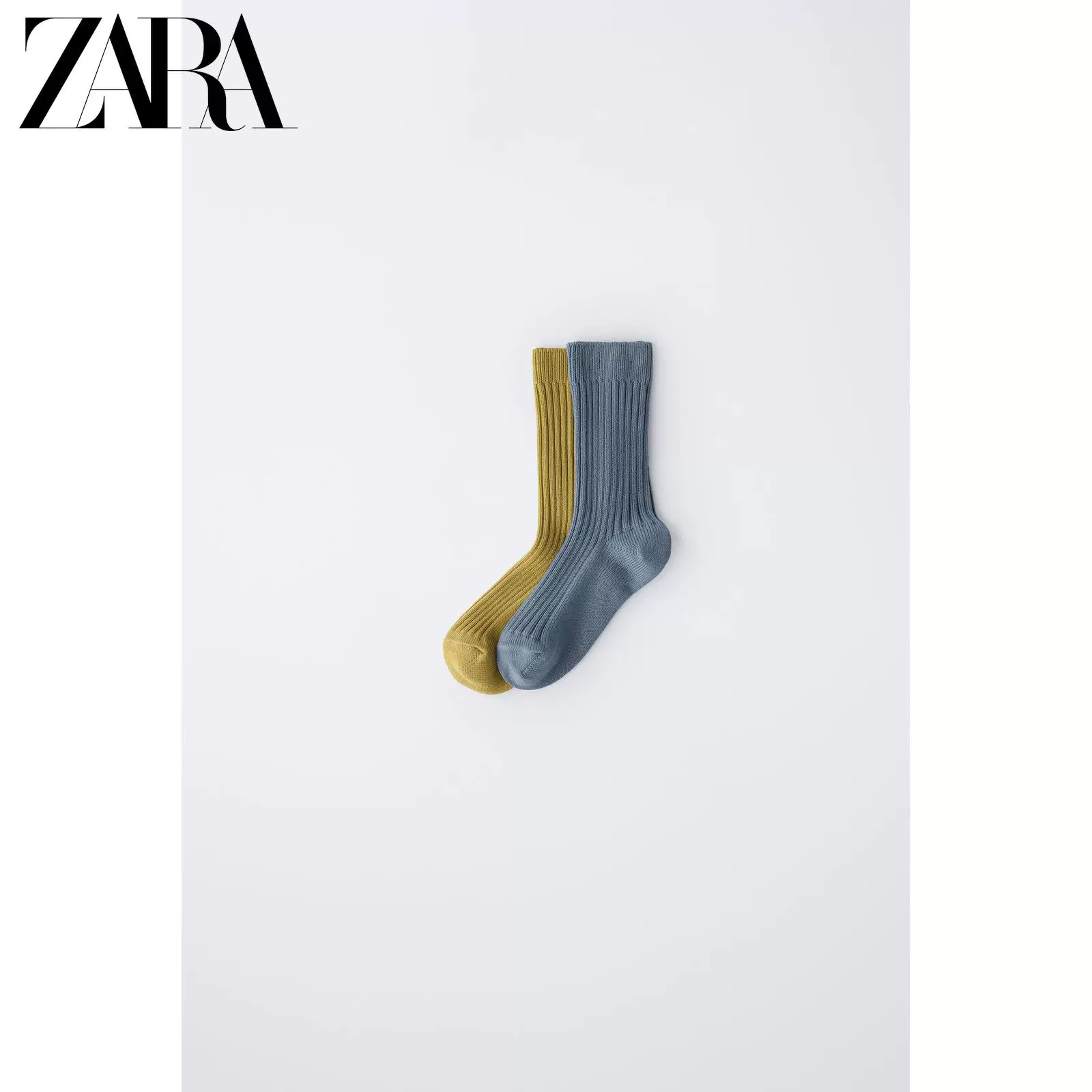 ZARA 2026 весна-лето новые товары детская одежда две пары простых ребристых удобных носков 6068650 200