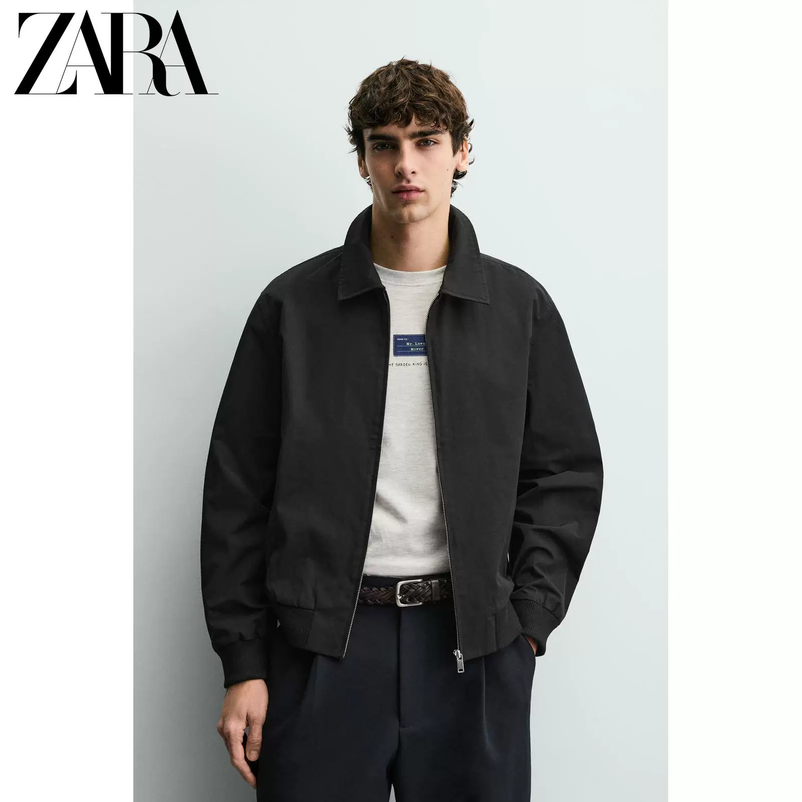 ZARA 2026 весна-лето новые товары мужская гидрофобная куртка на молнии из технической ткани 3918200 800