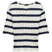 ZARA 2024 new autumn products womens round neck short-sleeved striped T-shirt 8779635 043