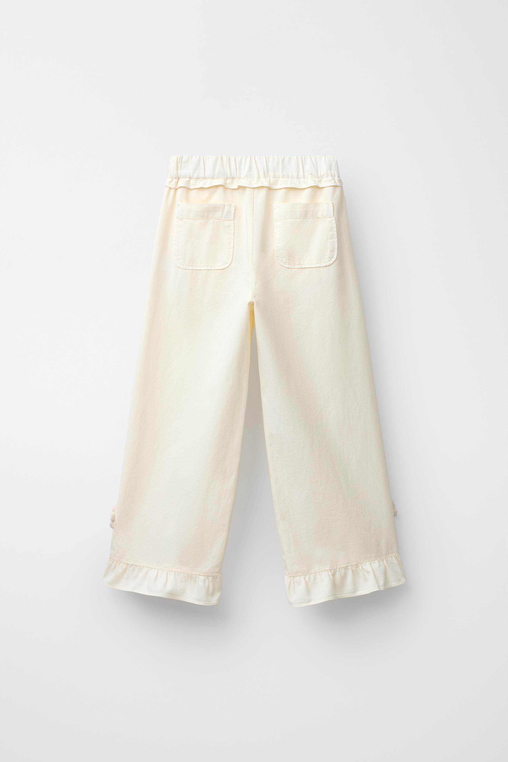 ZARA Скидка время года ребятишки девочки Слой вязание крючком цветы Украсить брюки Саб 6191716 712 ZARA 