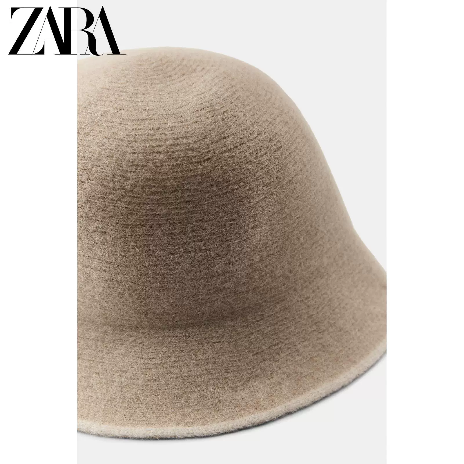 Женская шапка из смеси шерсти контрастного цвета ZARA 2025 Winter New Arrival 3739024 712