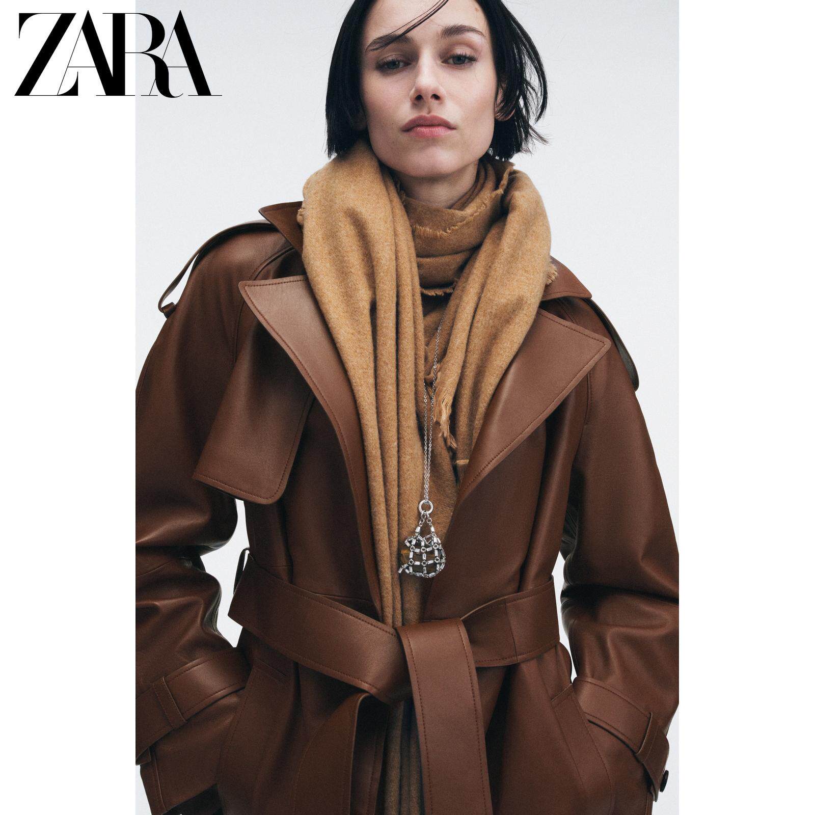 ZARA2025 зимнее обновление женщины твердый шерсть тонкий шарф 1023016 704