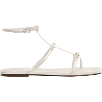 ZARA new autumn products womens shoes white bow decorated drawstring flat casual sandals 3610410 850