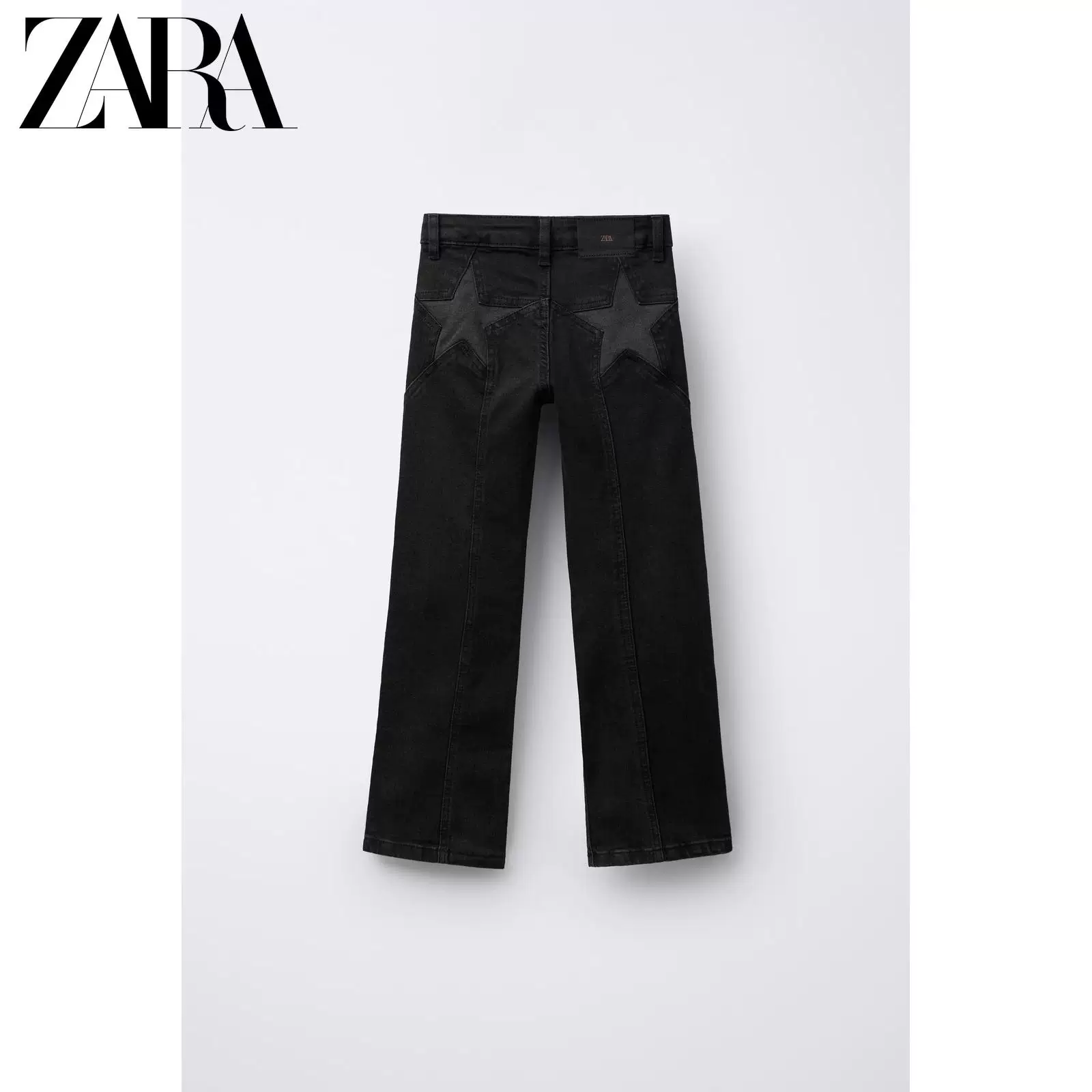 Специальное предложение ZARA: детская одежда, девочки, ребристые расклешенные джинсы-классика 4676601 800