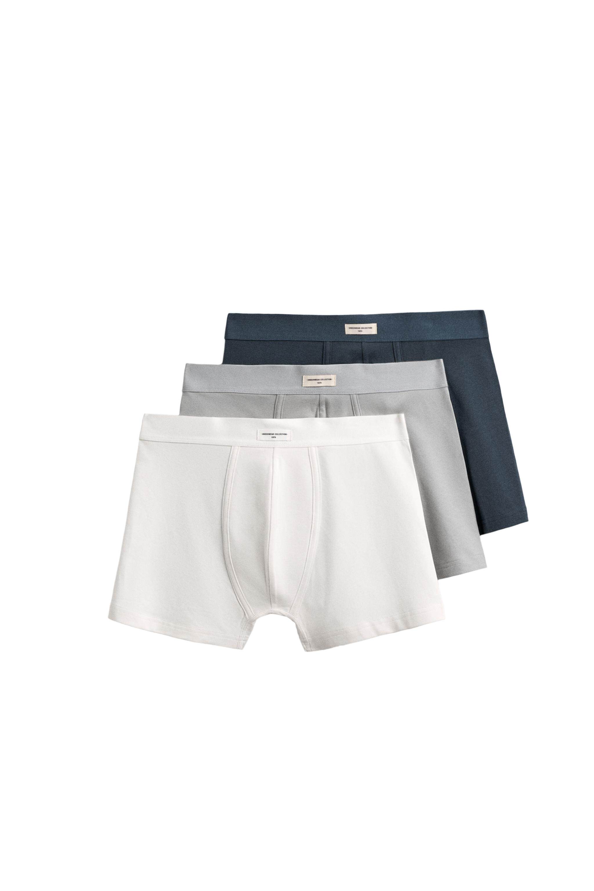 мужские боксеры zara2026春夏新品 男装 3条套装柔软平角内裤 4442415 555
