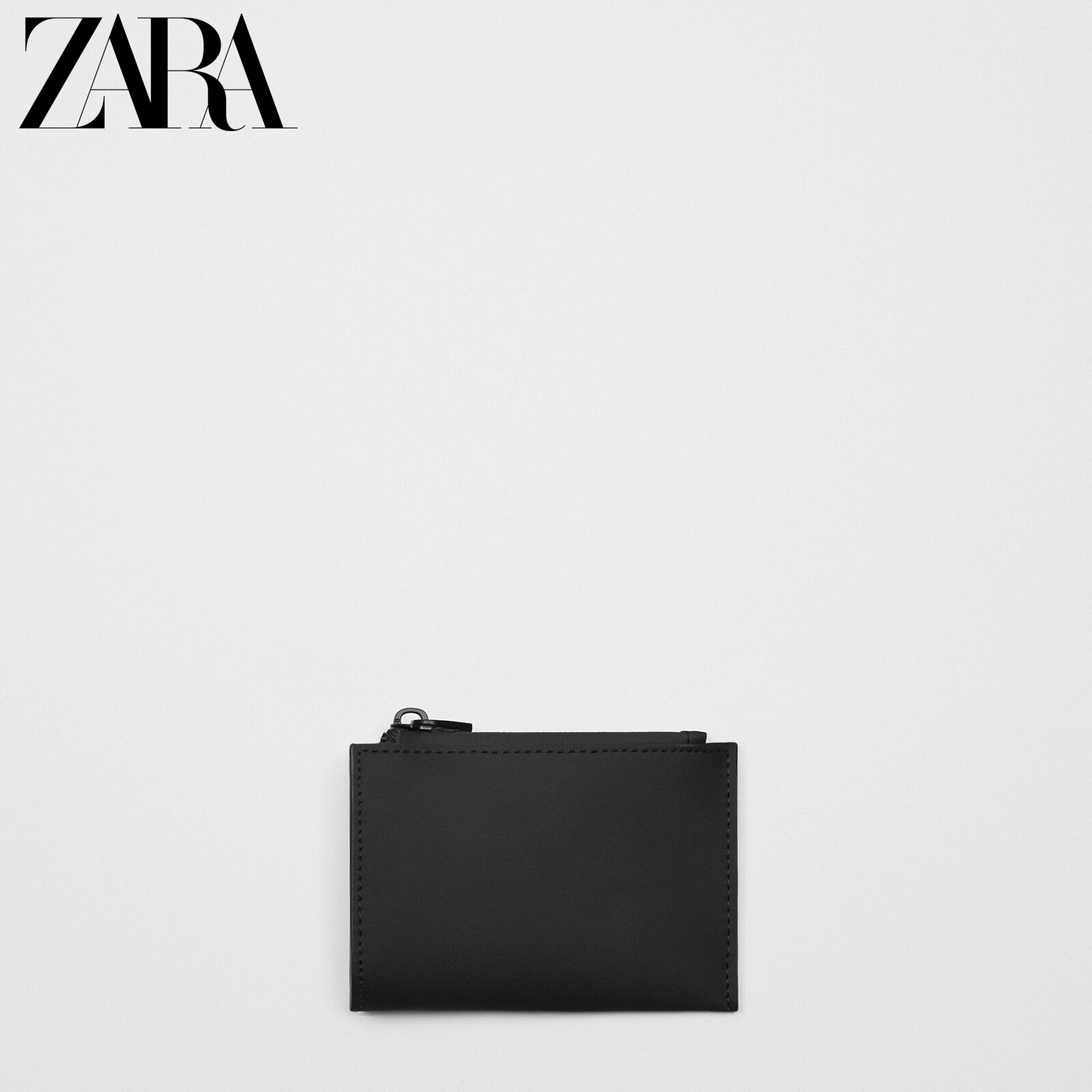 ZARA Spring New Men's Bag Black Press Glue Zero Money Bag Style Card Wallet 3919920040