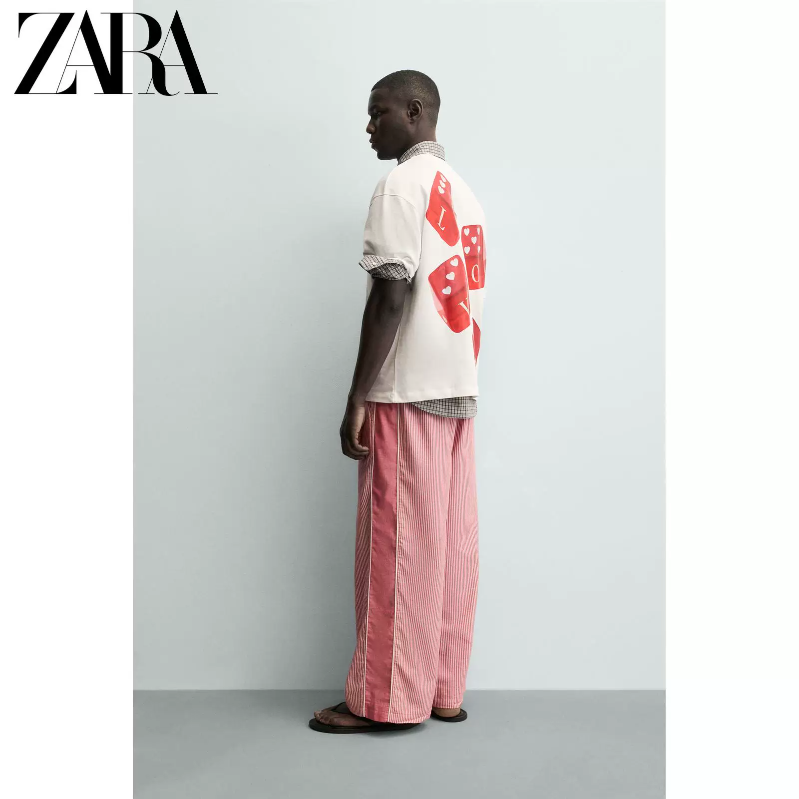 Летний dice ZARA с круглым воротом, футболка с коротким рукавом, свободный покрой