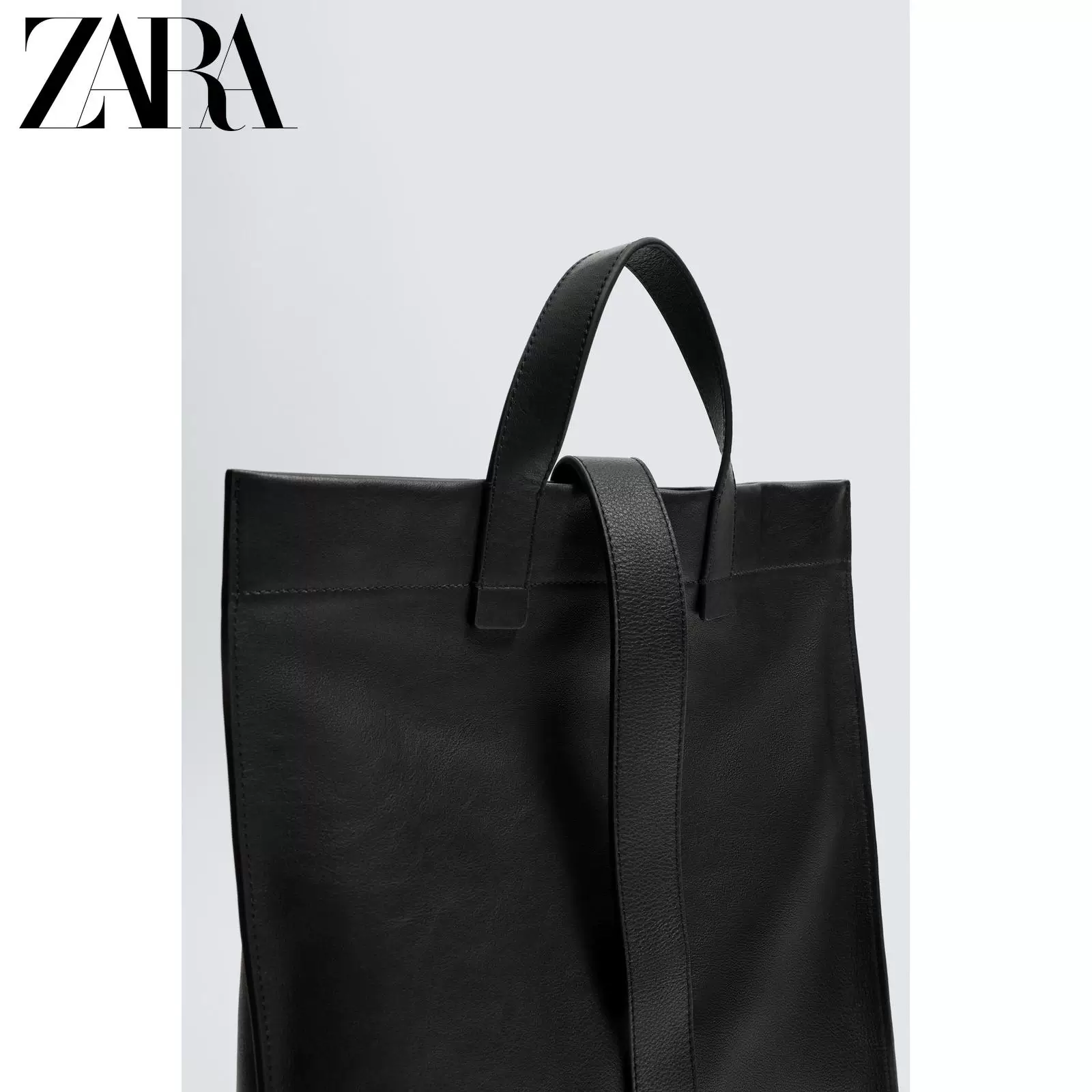 ZARA 2026 весна/лето новая коллекция мужская сумка черный кожаная с липучкой ручная 3205720 800