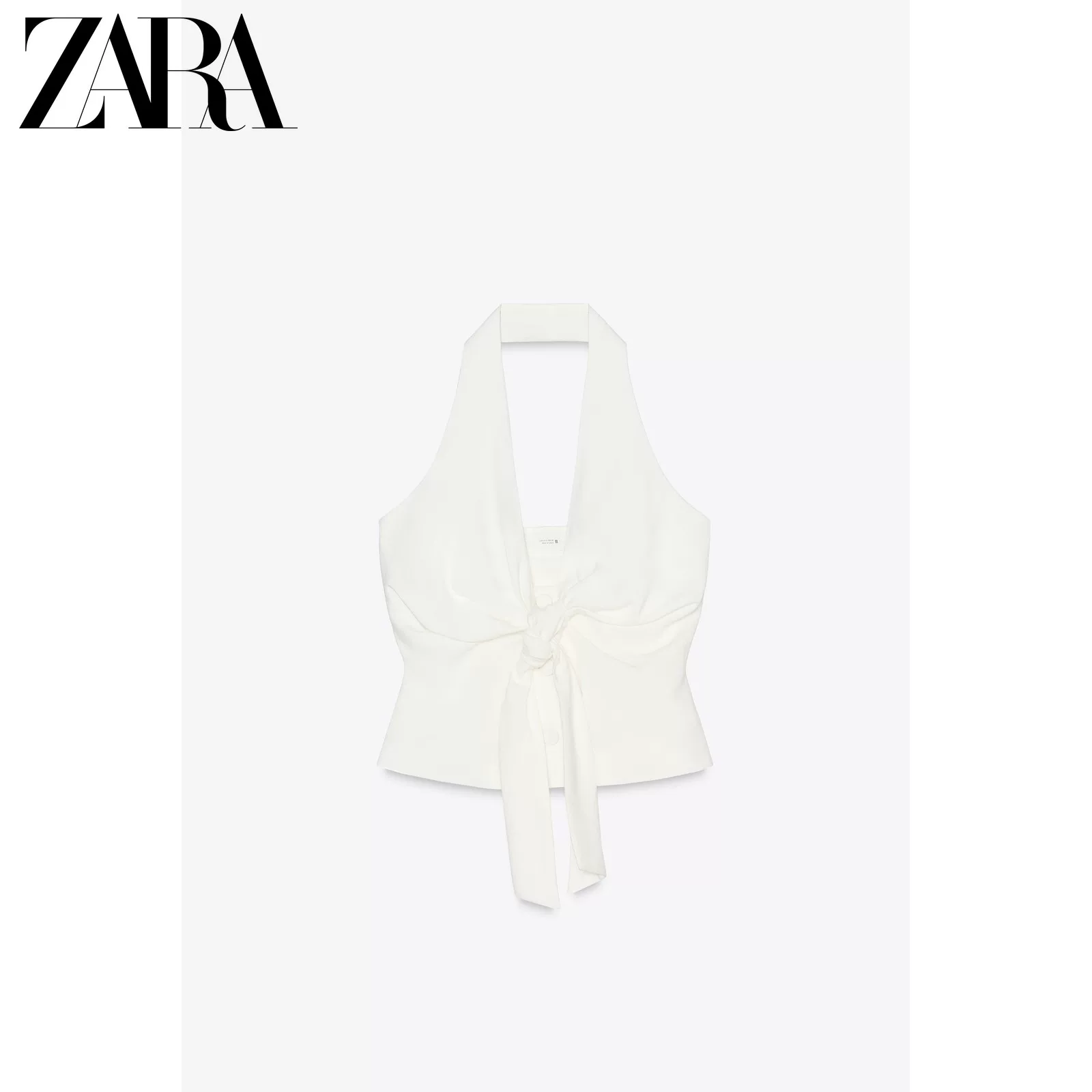 Короткий жилет без рукавов с белой застёжкой на воротнике, сезон скидок ZARA, 1608430 712