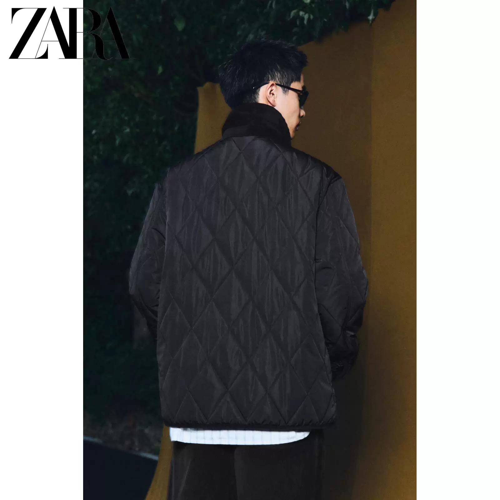 ZARA осень 2025 Новинки мужская куртка из дамасской велюровой жакет лацкан молния начесанная 3286551 800