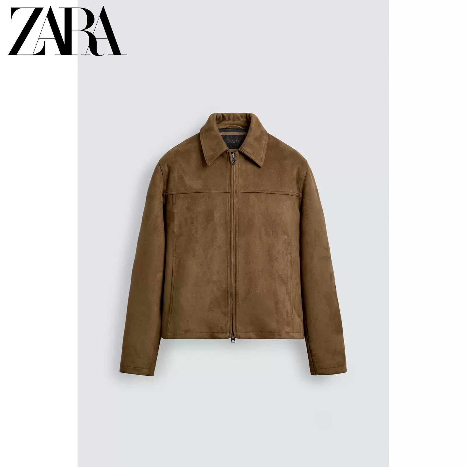 ZARA 2025 Winter New Products Men's Short Suede Texture Effect Jacket 8281350 704