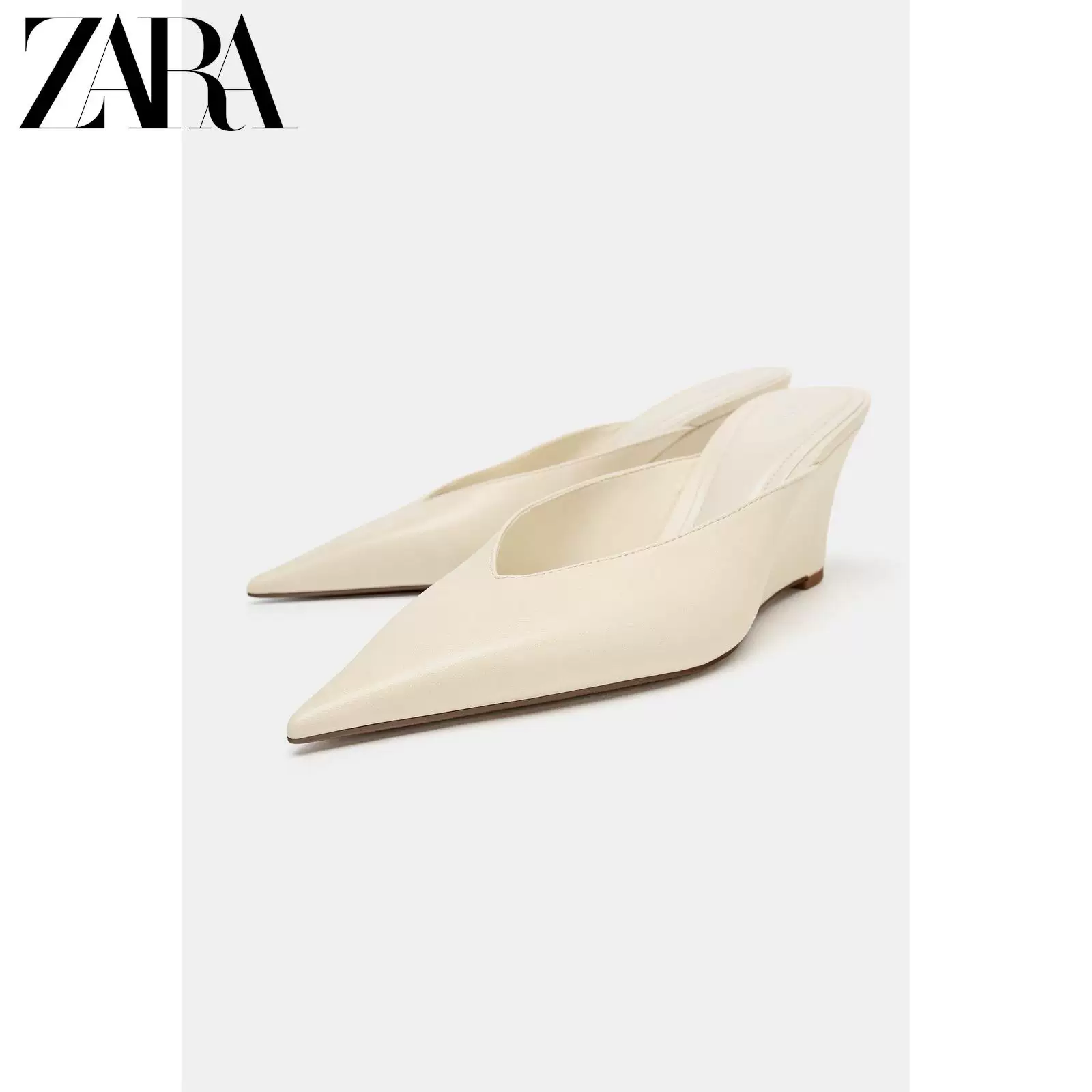 Обувь ZARA 2026 весна-лето: женские сабо-туфли-лодочки, клин, пряжка, высокие каблуки 2266710 001