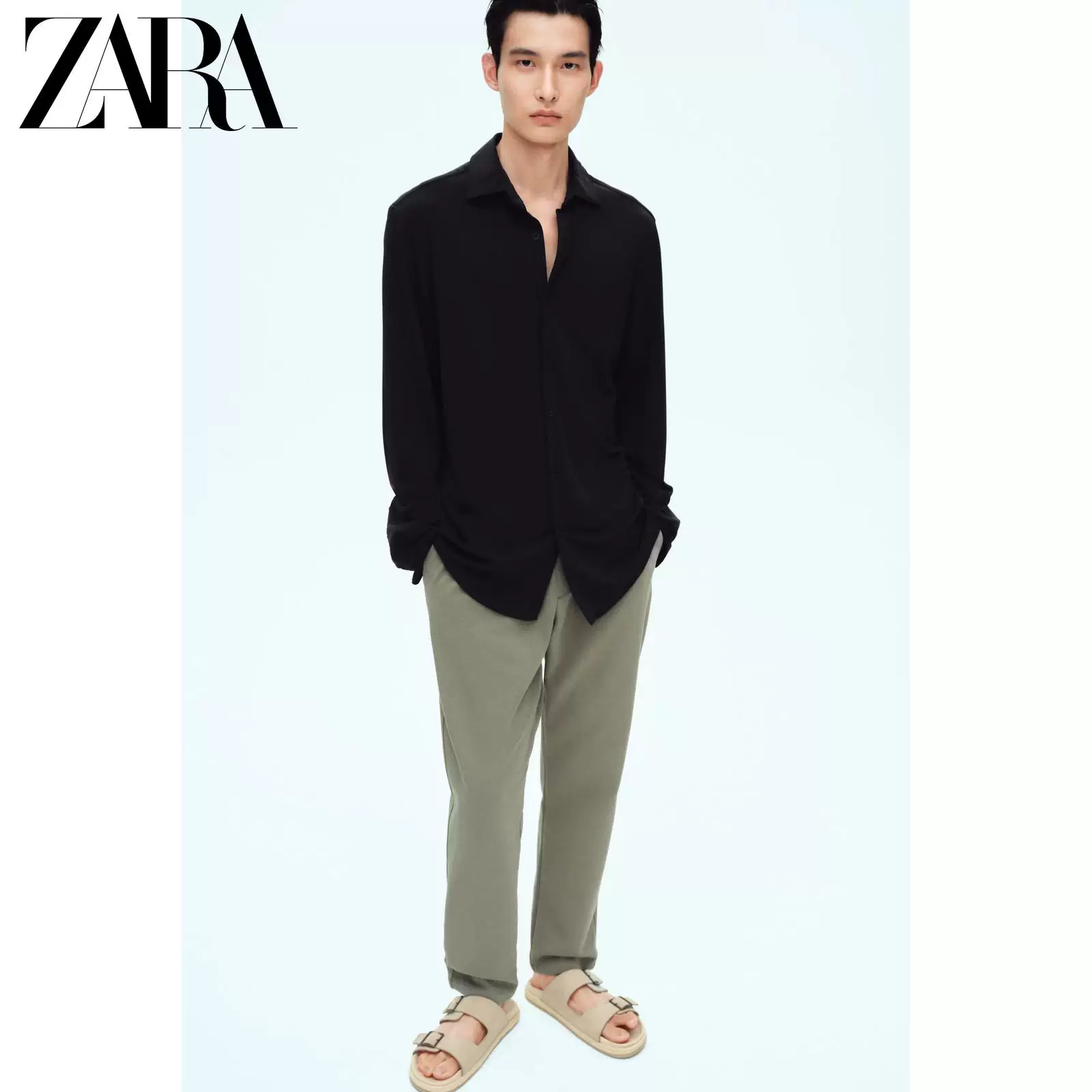 ZARA Summer multicoloured elastic shirt, slim fit