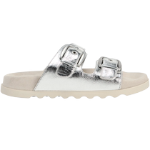 ZARA new summer products womens shoes silver buckle flat round toe casual outdoor sandals 5512410 808