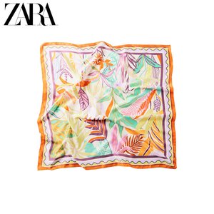 ZARA 新款 女装 丝缎质感印花薄围巾 08585201615