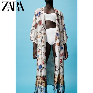 ZARA 新款 女装 印花和服式外衣 07893139330